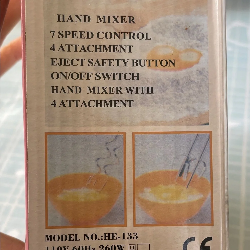 Power Hand Mixer with Attachments - White